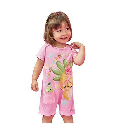 Macacão Bebê Estampa Abacaxi