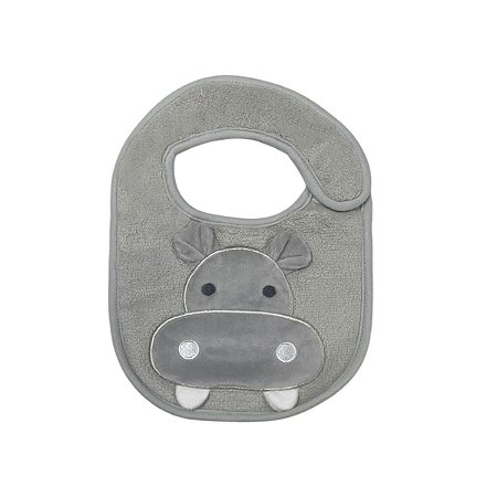 Babador Power Sec Animado Hipopótamo Cinza