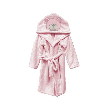 Roupão Power Sec Animado Urso Bru Rosa