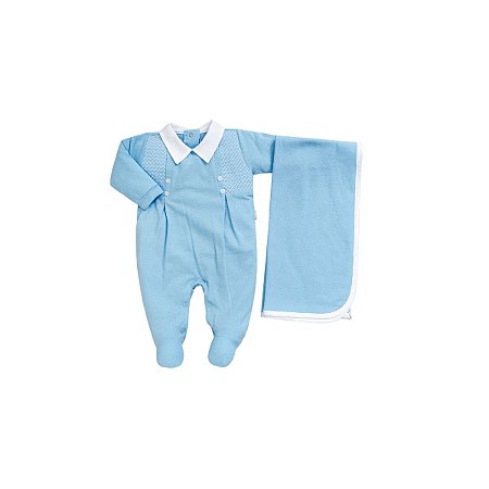 Kit Macacão longo Masculino com Manta Malha Tricot