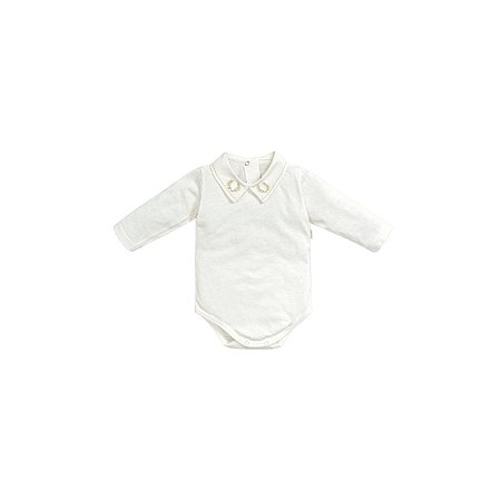 Body Gola Bordada Raminhos Masculino Off White