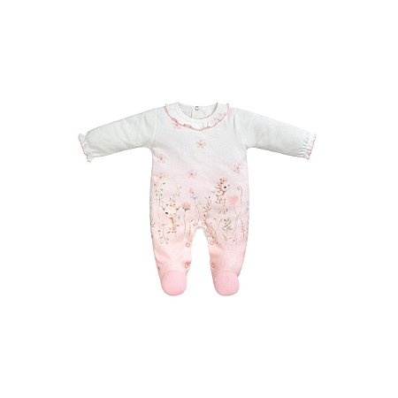 Macacão Longo Suedine Feminino Girafa Rosa