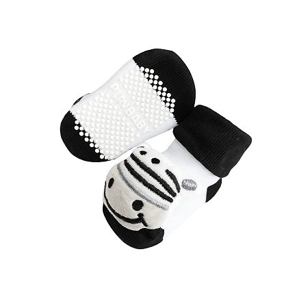 Meia Sapatinho Antiderrapante com Zebrinha