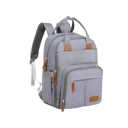Mochila de Maternidade Laço Bebê Alice Cinza