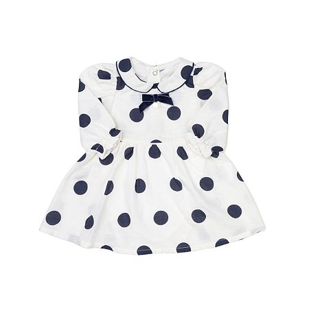 Body Vestido Manga Longa Viscose com Algodão Creme