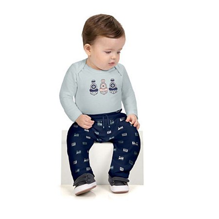 Conjunto Body em Algodão com Elastano e Calça Moletom Verde Chanel