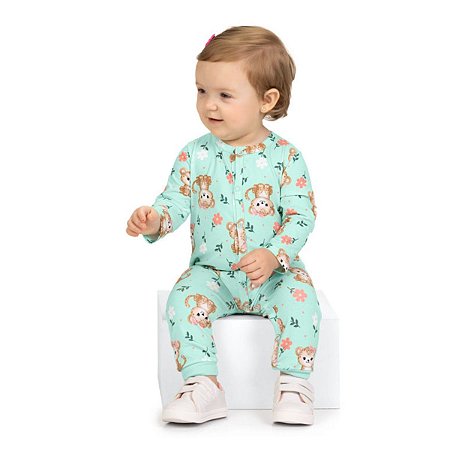 Macacão em Malha Algodão com Elastano Verde Menta