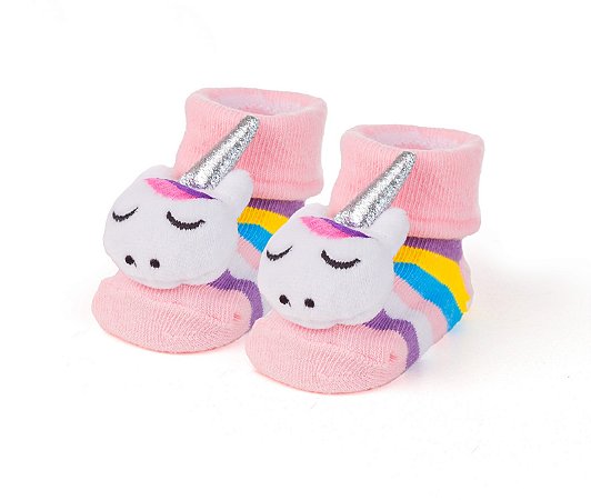Meia Sapatinho Antiderrapante com Unicórnio