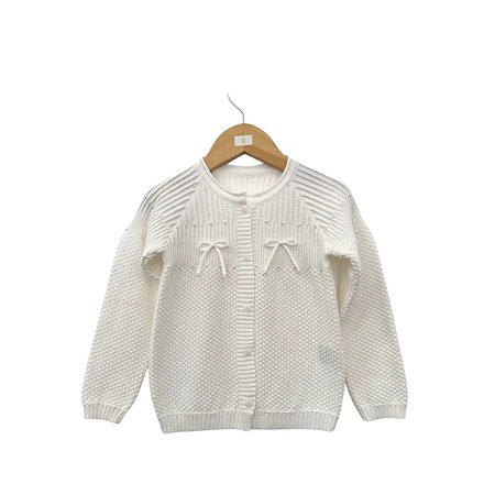 Casaco Infantil Tricot Raglan Premium Off White