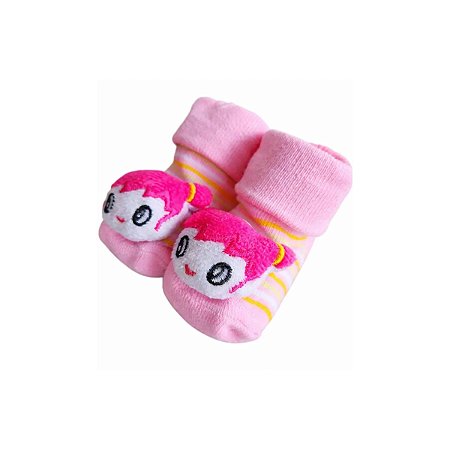 Meia Sapatinho Antiderrapante Bonequinha Rosa