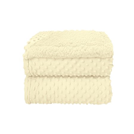 Cobertor Bebê Plush Dupla Face com Sherpa - Cores Diversas