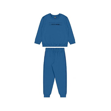 Conjunto Blusão e Calça em Moletom Azul