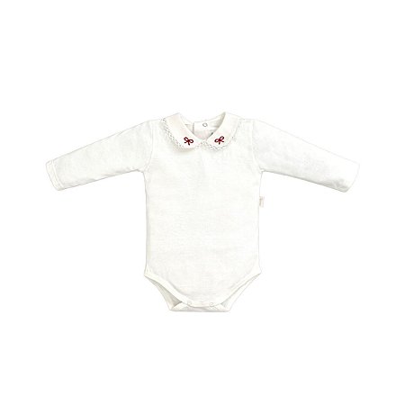 Body Gola Bordada Manga Longa Off White