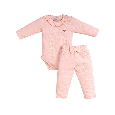 Conjunto Body Manga Longa e Calça Malha Anarruga