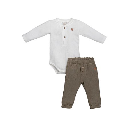 Conjunto Body Manga Longa e Calça Microfibra