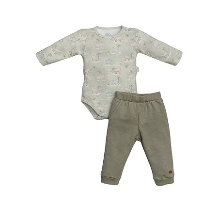 Conjunto Body Manga Longa e Calça Moletinho