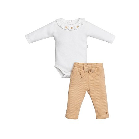 Conjunto Body Manga Longa Tricot