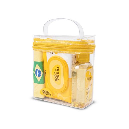 Kit Bebê Minha 1ª Torcida Brasil com Body, Colônia, Lenço e Necessaire