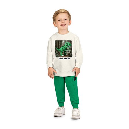 Conjunto em Moletom Peluciado Off White
