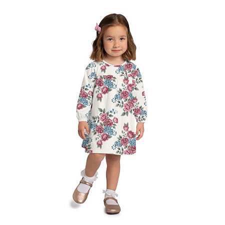 Vestido em Algodão com Elastano Off White