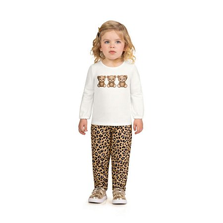 Conjunto Blusa em Algodão com Elastano e Calça Moletom Sem Felpa