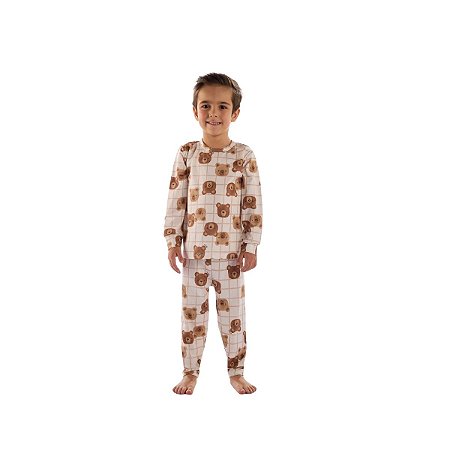 Pijama Camiseta e Calça em Malha Térmica