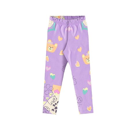 Legging em Malha Peluciada Lilás