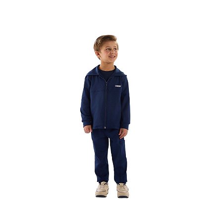 Conjunto Jaqueta e Calça em Malha Flex UV50+ Azul