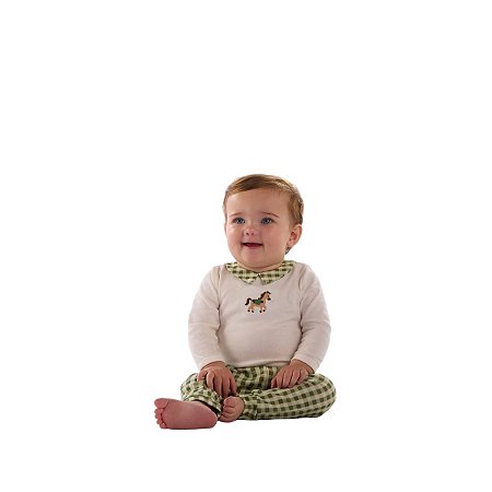 Conjunto Body e Calça em Suedine Premium Estampado Off White