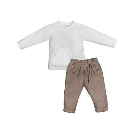 Conjunto Camiseta Manga Longa e Calça Moletinho