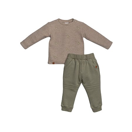 Conjunto Camiseta Manga Longa e Calça Moletinho
