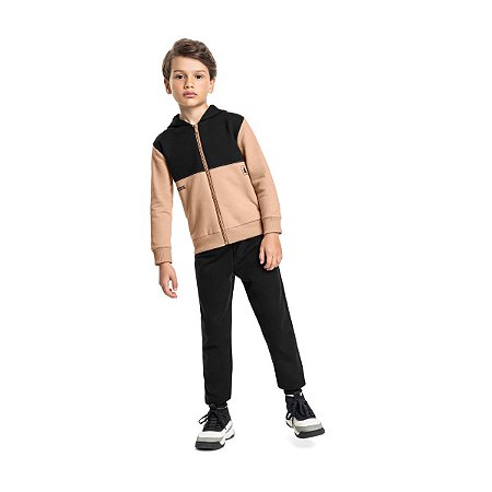 Conjunto Jaqueta Moletom com Calça Preto