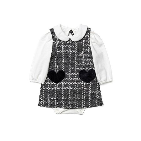 Vestido Body em Tweed em Algodão com Elastano Preto