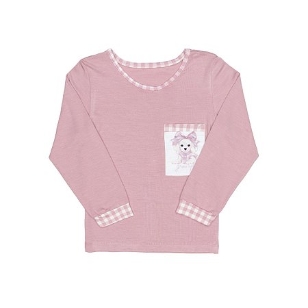Pijama em Malha  Light Touch Viscose com Elastano Rosa