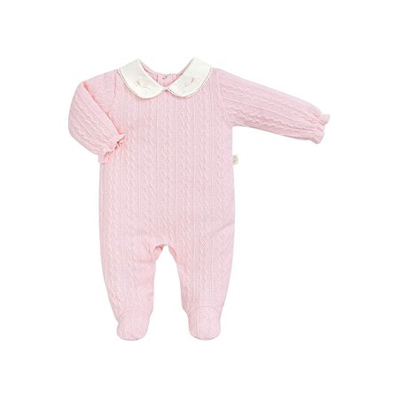 Macacão Longo Bordado Malha Tricot