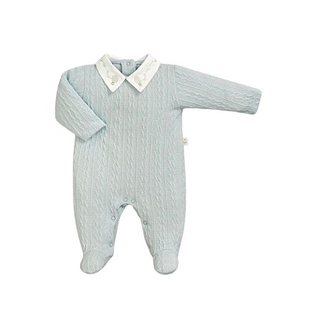 Macacão Longo Bordado Malha Tricot