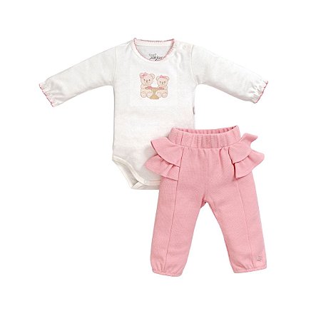 Conjunto Body Manga Longa Malha Tricot