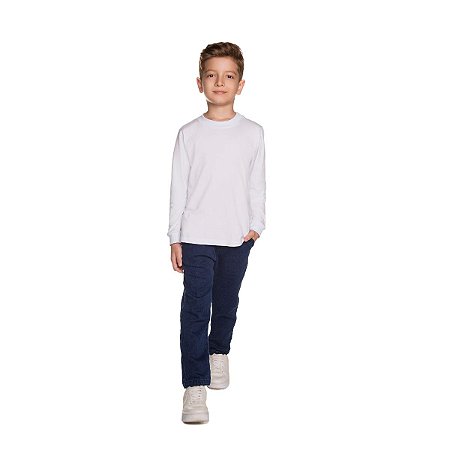 Calça Fun Jeans Comfort Trama Moletom Azul Escuro