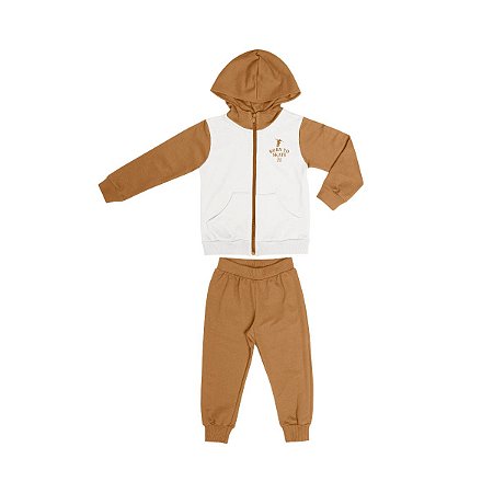 Conjunto Born to Skate Jaqueta e Calça Moletom Off White
