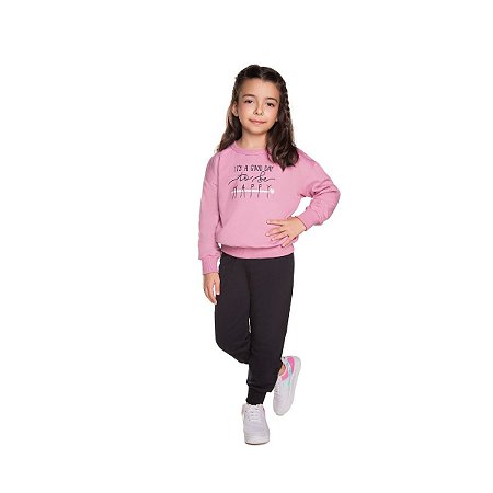 Conjunto Happy Blusão e Calça Moletom
