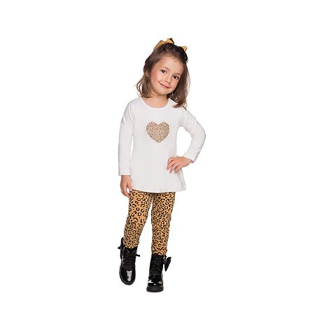 Conjunto Heart Spot Blusa e Legging Cotton