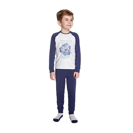 Pijama Just Play Camiseta Raglan e Calça Malha Térmica
