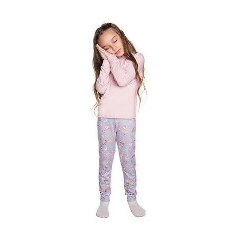 Pijama Space Cowgirl Blusa Malha Térmica e Calça Malha Térmica Sublimada