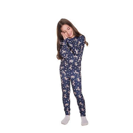 Pijama Unissex Estampado Blusa e Calça Malha Térmica Sublimada