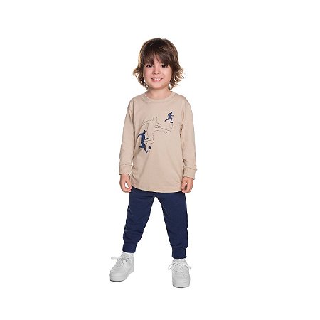 Conjunto Player N1 Camiseta e Calça Moletom sem Felpa
