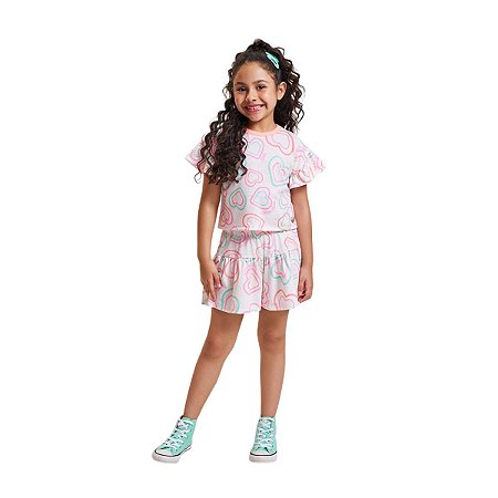 Conjunto Infantil Blusa e Shorts Off White