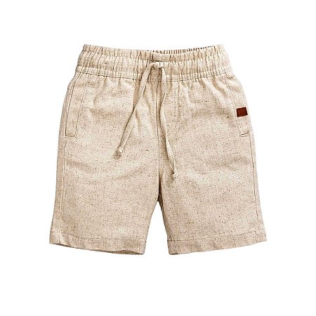 Bermuda em Linho Menino Off White