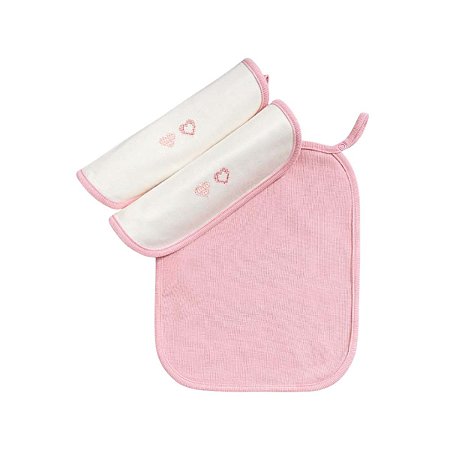 Kit 3 Fraldinhas de Boca com Prendedor de Chupeta Menina
