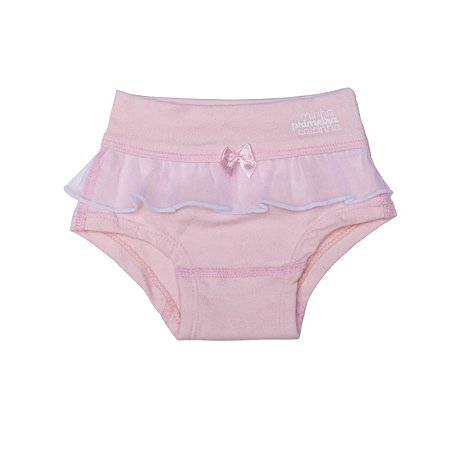 Minha Primeira Calcinha Bebê Cotton com Babado Upman