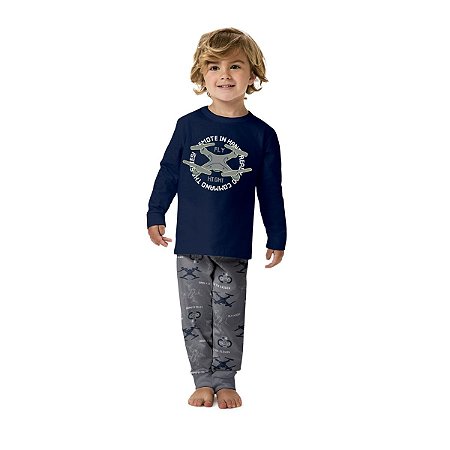 Pijama Infantil Menino Blusa Manga Longa e Calça